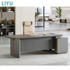 Liyu Furniture Small Size Wood Office Manager Desk with Side Cabinet for Home Office Building Or CEO Office Use