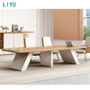 Liyu Modern Style Wooden Office Furniture Meeting Desk and Conference Table with 8 Chairs Panel Wood Style