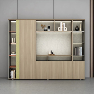 Liyu Simple Modern Combination Display Bookcase Wooden File Cabinet Office Floor Data File Cabinet Office Furniture Panel