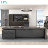 Liyu OEM CEO Office Furniture Desk Workstation Modern Manager Boss L Shape Table Luxury Executive Office Desk with Chair