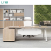Liyu Cheap High-end Luxury Office Furniture White L-shaped Expandable with Drawers CEO Management Office Executive Desk