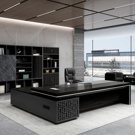 Liyu Furniture Factory Direct Wholesale Luxury Modern Wooden Boss Desk Manager Office Table Design