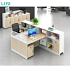 Liyu Office Furniture Workstation Design Standard Size4 Person Office Desks Cubicle Staff Table Office Partition