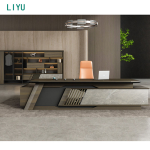 Liyu China Supplier Manager CEO Director Boss Office Desk Executive Modern White Office Furniture Office Table And Chair Set