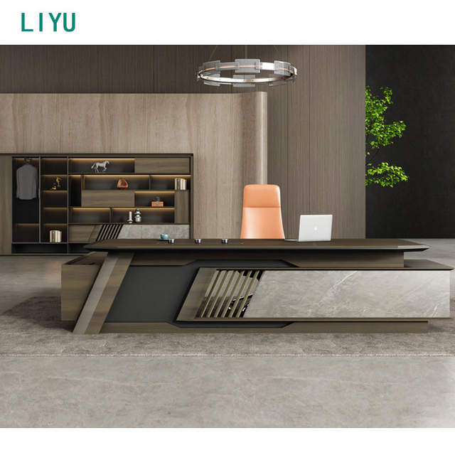 Liyu China Supplier Manager CEO Director Boss Office Desk Executive Modern White Office Furniture Office Table And Chair Set