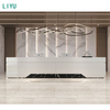 Liyu Luxury Round Curved Customer Service Table Reception Salon SPA Beauty Area Money Counter Front Reception Desk Office Furniture