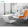 Liyu Modern Light Luxury Boss Office Desk Chair Combination Fashionable Large Class Table Wooden L-shaped Office Desk Furniture