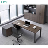 Liyu Modern L-Shaped Executive Manager CEO Desk Contemporary Wooden Office Furniture Convertible & Extendable for Home Use