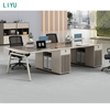 Liyu Modern 4-Person Cubicle Office Computer Desk Modular Wooden Partition Workstation with Iron for Home Use