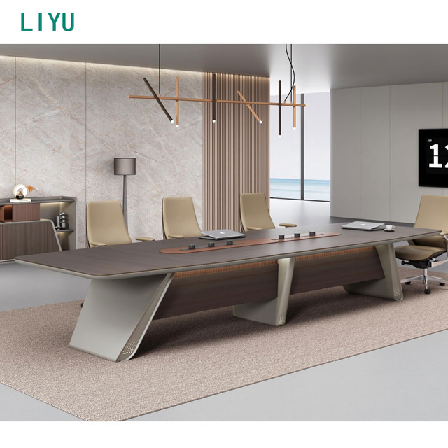 Liyu Office Furniture Customized Length Width Multi Person Practical Minimalist Meeting Conference Table
