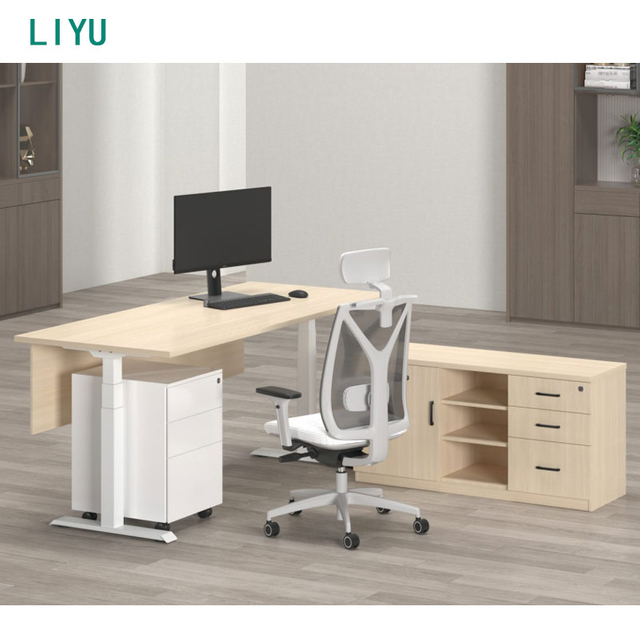 Liyu Electric 2-Seater Standing Desk Height Adjustable & Extendable with Dual Motor 3 Stage Lift Convertible Office Use Frame