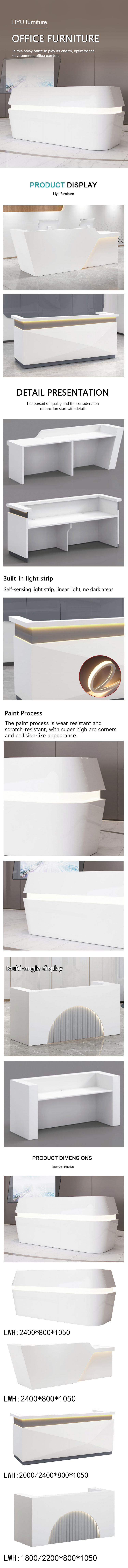 Comprehensive view of the customizable modern reception desk for commercial procurement