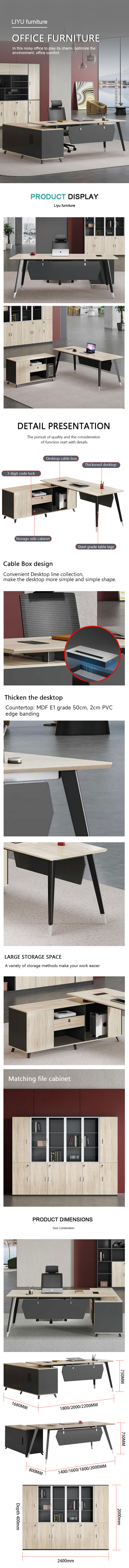 2026 Italian White Luxury Office Desk Modern CEO Design