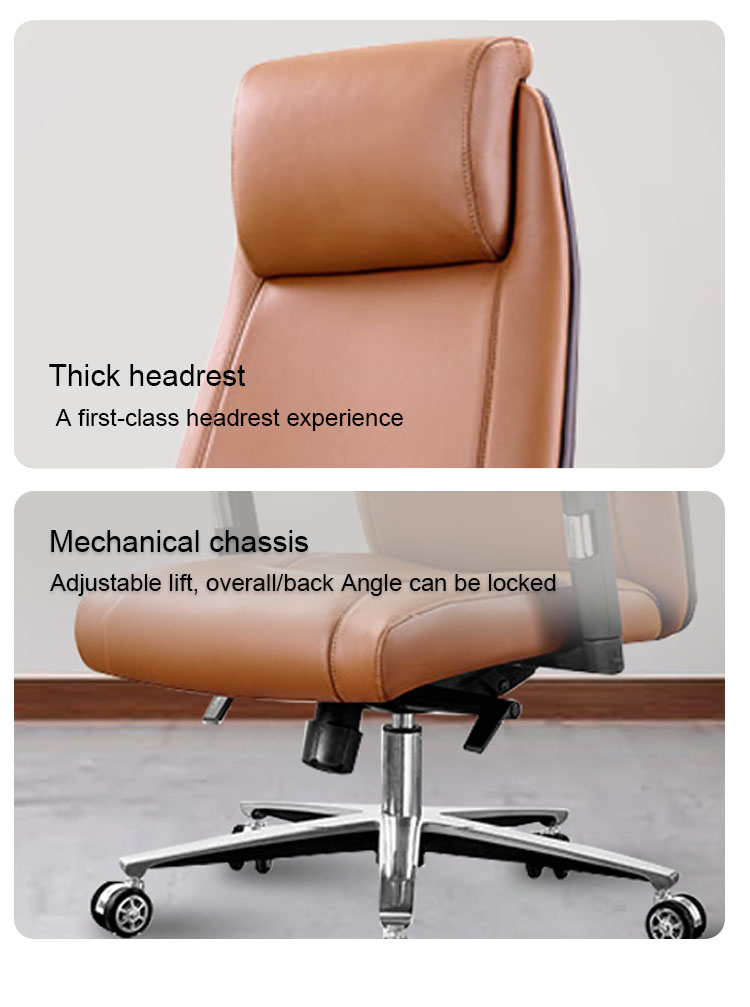 Close-up of the premium wear-resistant synthetic leather texture used on the executive chair