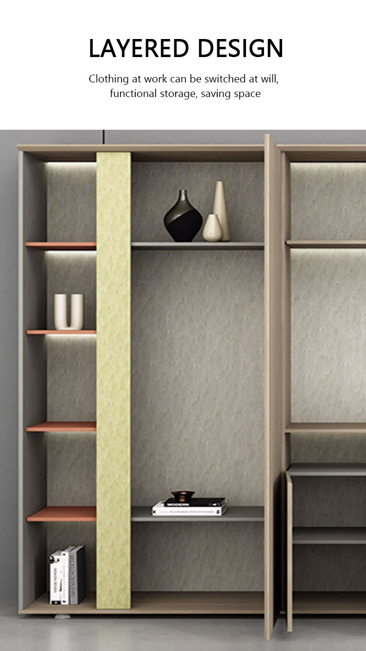Detailed view of the secure locking mechanism on the office cabinet
