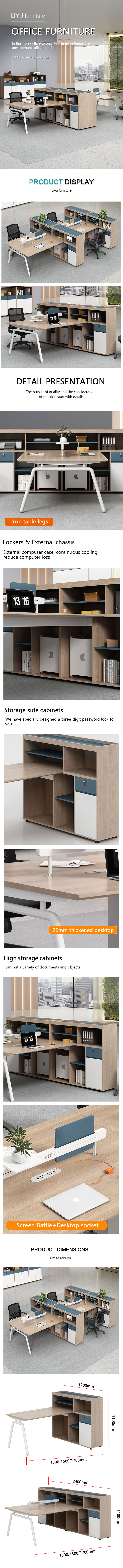 Complete commercial office furniture layout featuring Liyu computer desks