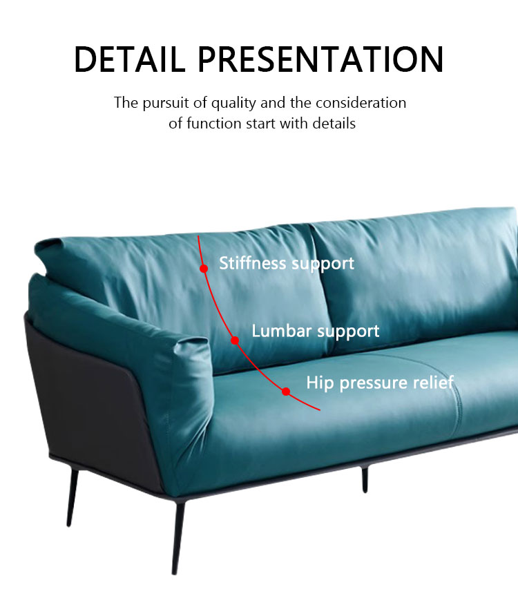 Close up of ergonomic backrest and high-resilience foam cushioning