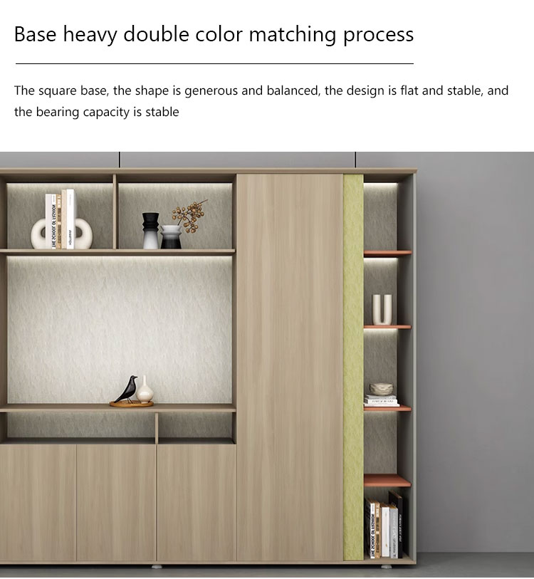 Modern wooden cabinet placed in a professional executive office setting