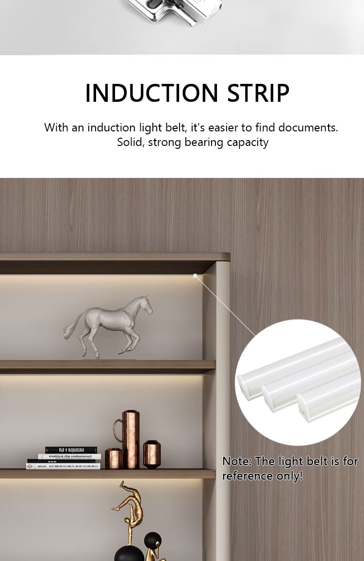 Wooden filing cabinet seamlessly integrated into a modern corporate office environment