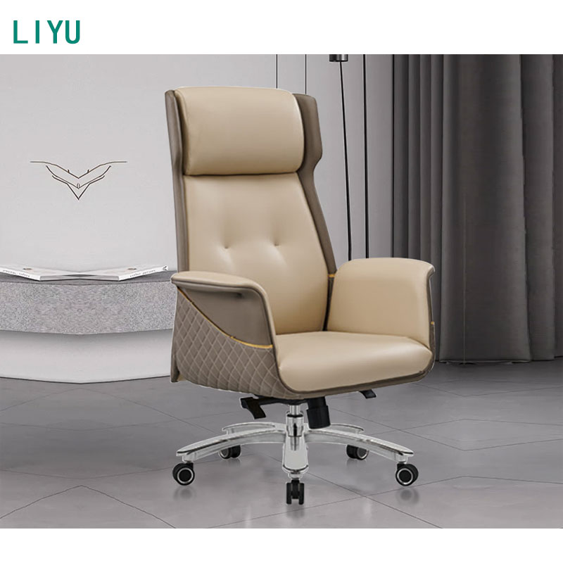 Modern office chair wood finish in a private suite
